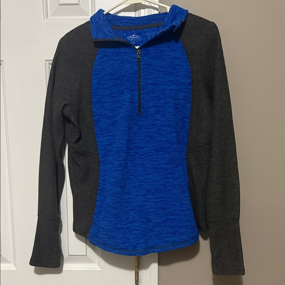 St. John’s Bay Active 1/4 Zip Pullover Heather Blue Gray Women’s Petite Small